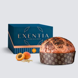 panettone all'albicocca e orzo, con confezione Exentia