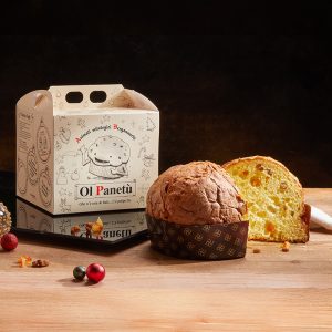 Panettone classico Exentia nel pack dedicato al dialetto bergamasco: Ol Panetù.